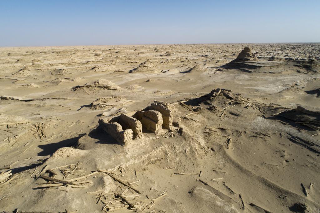 楼兰故城遗址（无人机照片，2018年9月21日摄） 新华社发