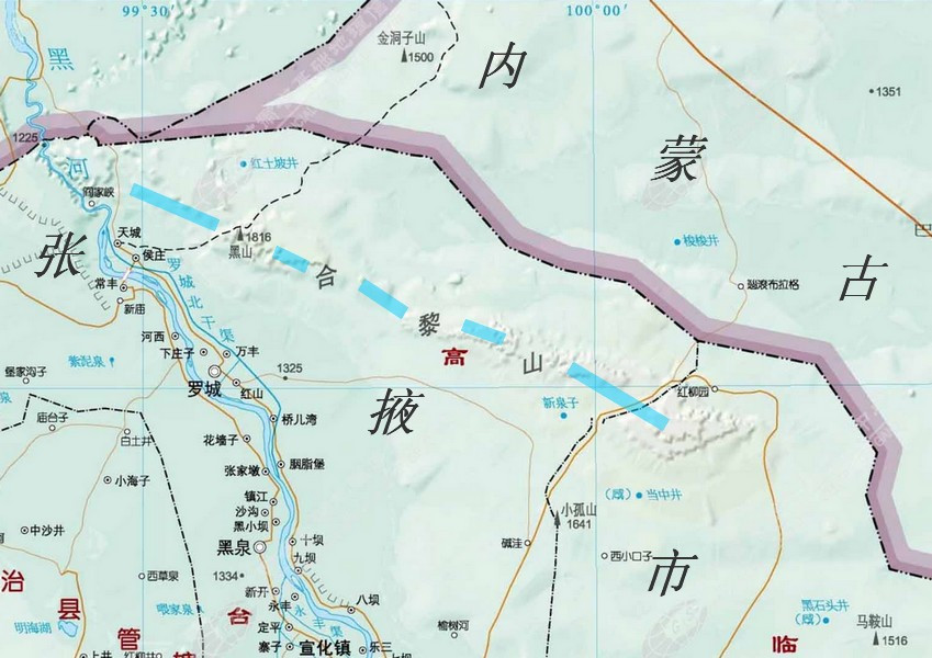 合黎山分布图