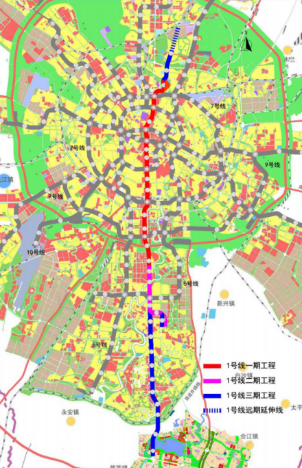 成都地铁1号线线路图