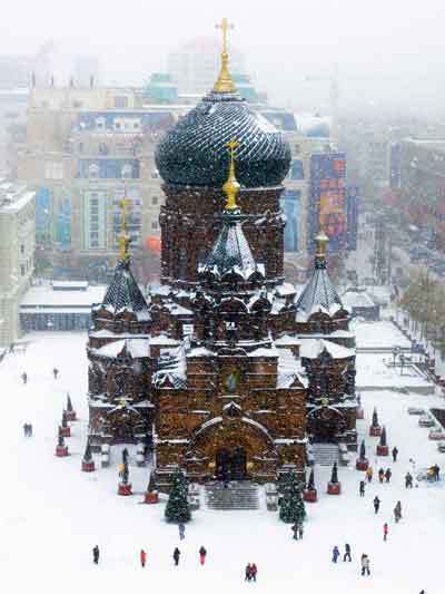 冰雪中的圣·索菲亚教堂