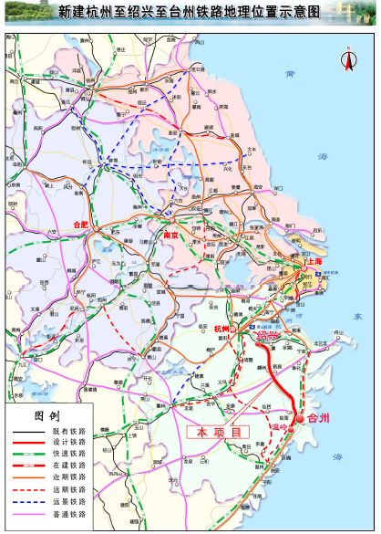 杭台高速铁路地理位置示意图