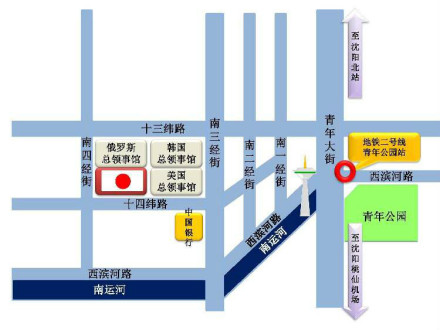 日本国驻沈阳位置图