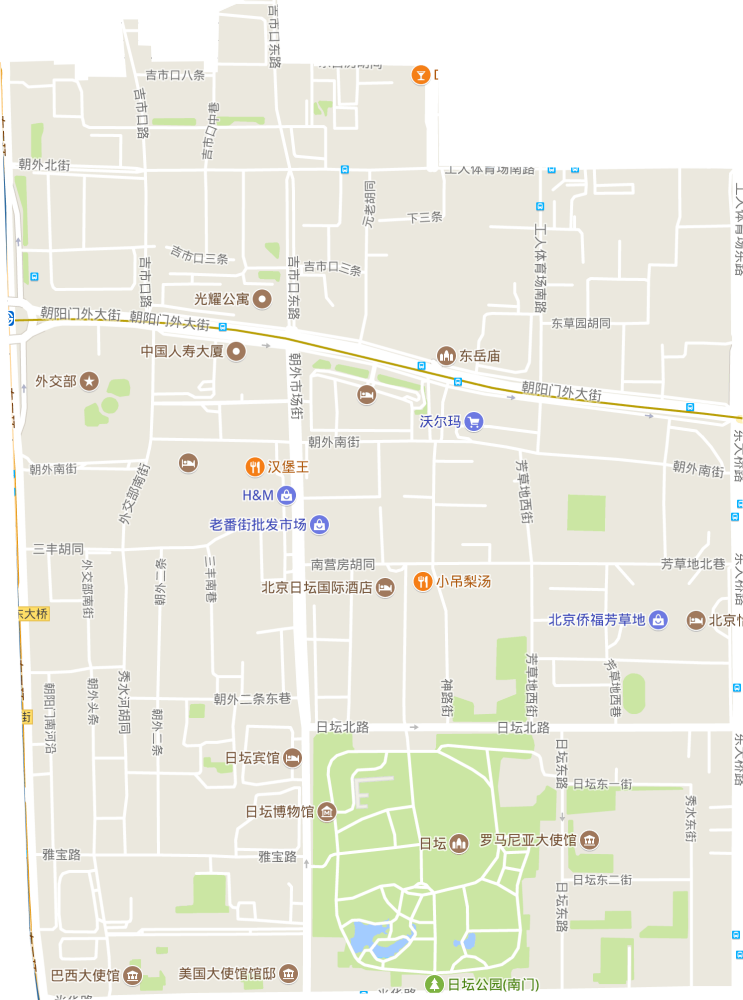 朝外街道交通图