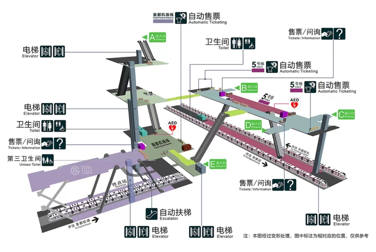 北新桥站站层示意图