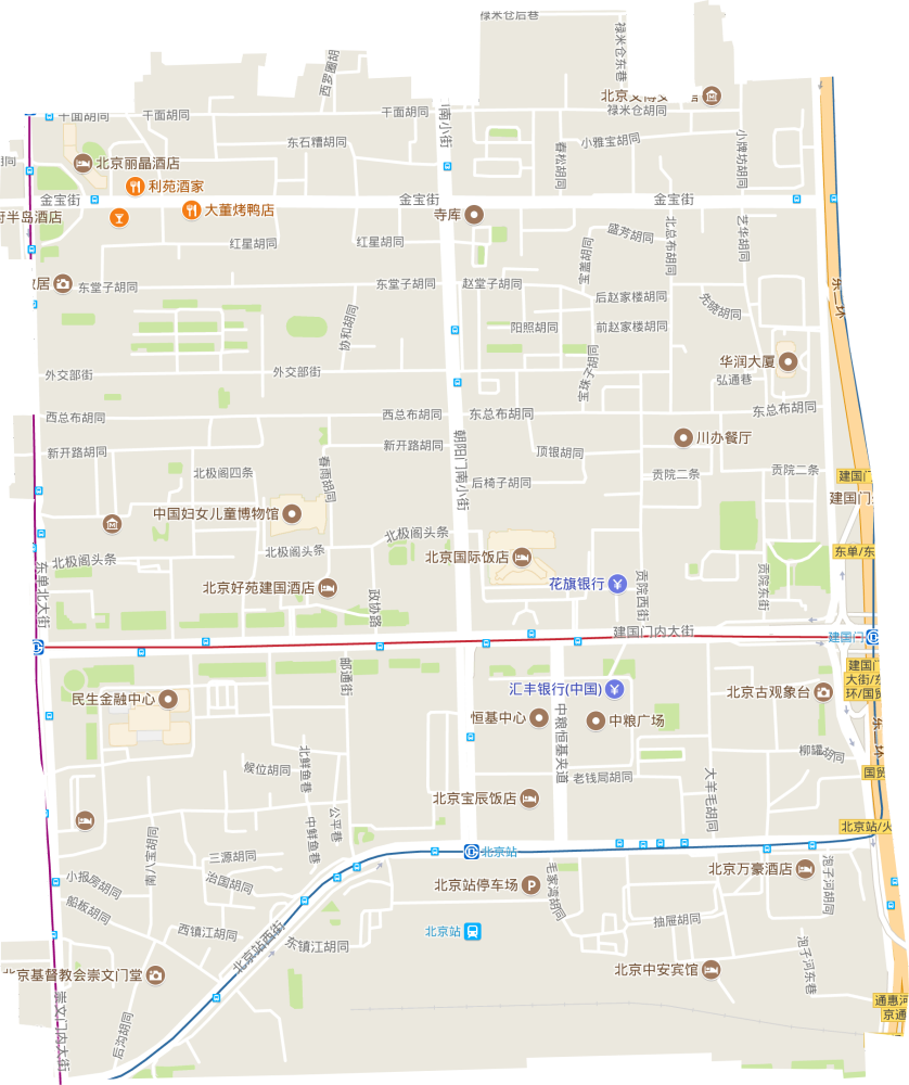 建国门街道交通路线图