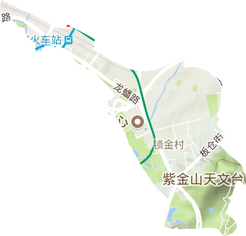 锁金村街道地形图