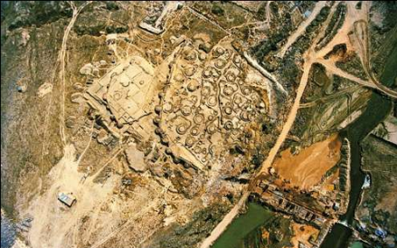 三座店石城遗址航拍图