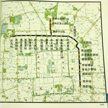 北京地铁10号线一期线路图 