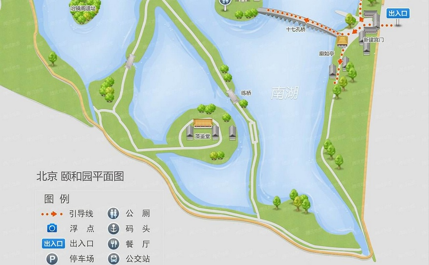 昆明湖的范围及周边园林建筑