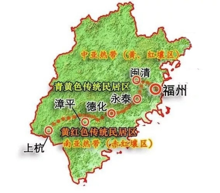 福建省南北分界示意图