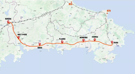潍荣高速铁路莱荣段线路走向示意图