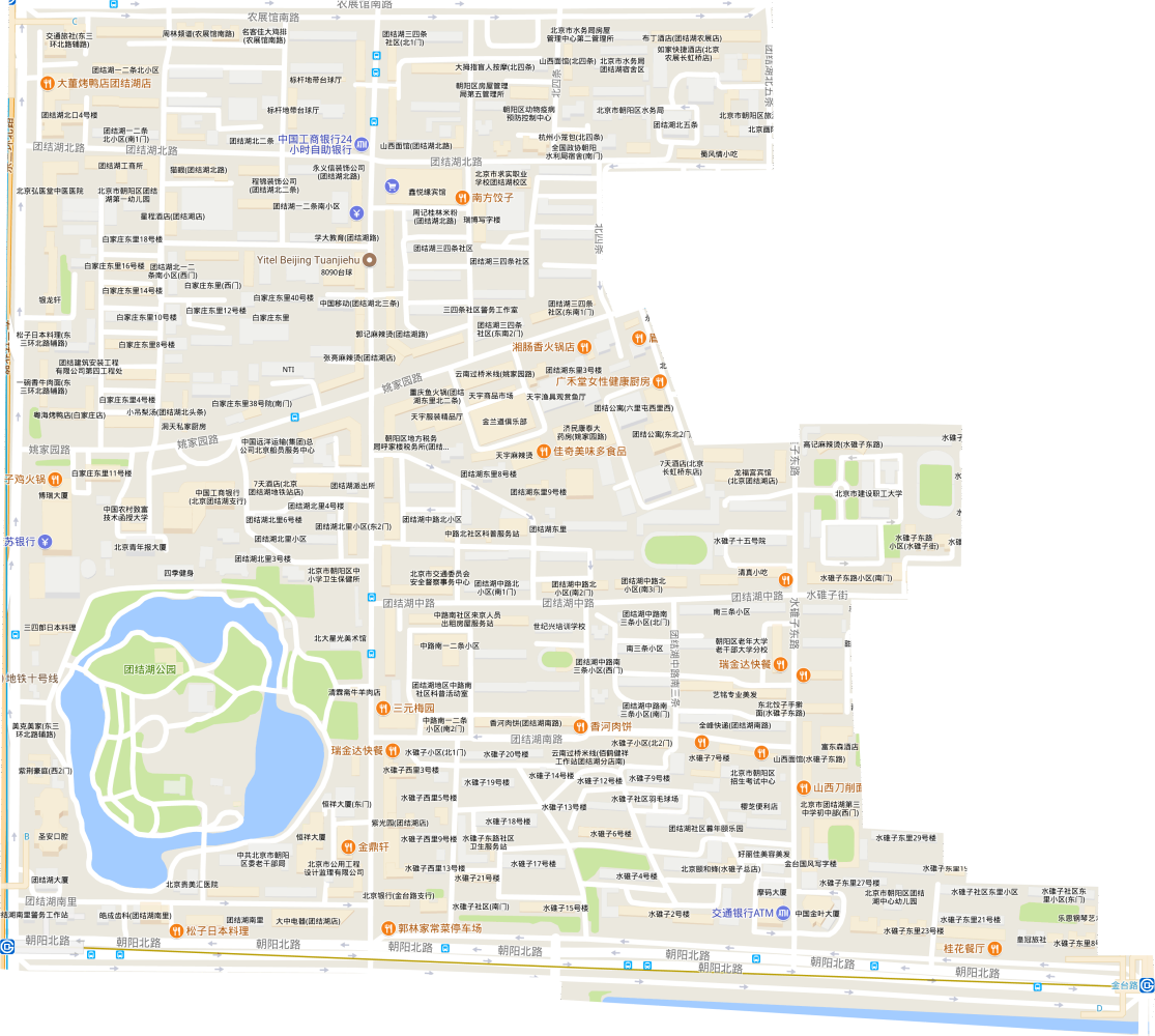 团结湖街道电子交通图