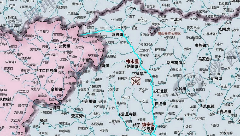 乾佑河干流走向