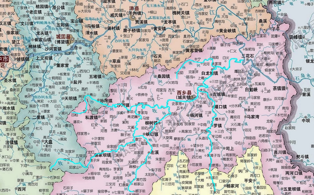 牧马河河道走向图