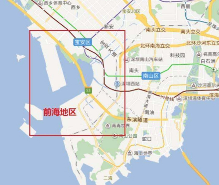 前海湾地区地图
