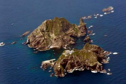 ▲日本称之为竹岛、韩国称之为独岛的岛屿 