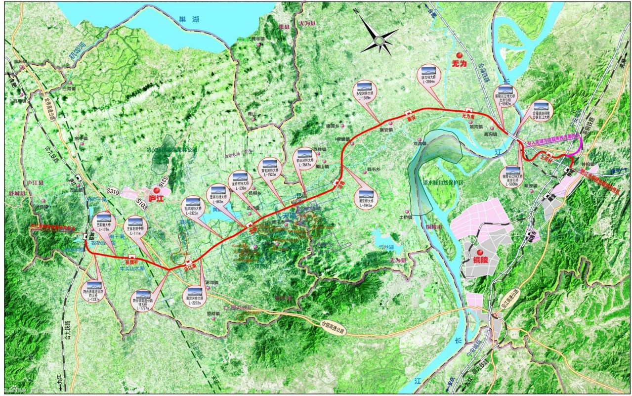 庐江至铜陵铁路平面图