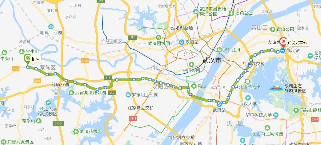 武汉地铁4号线线路图