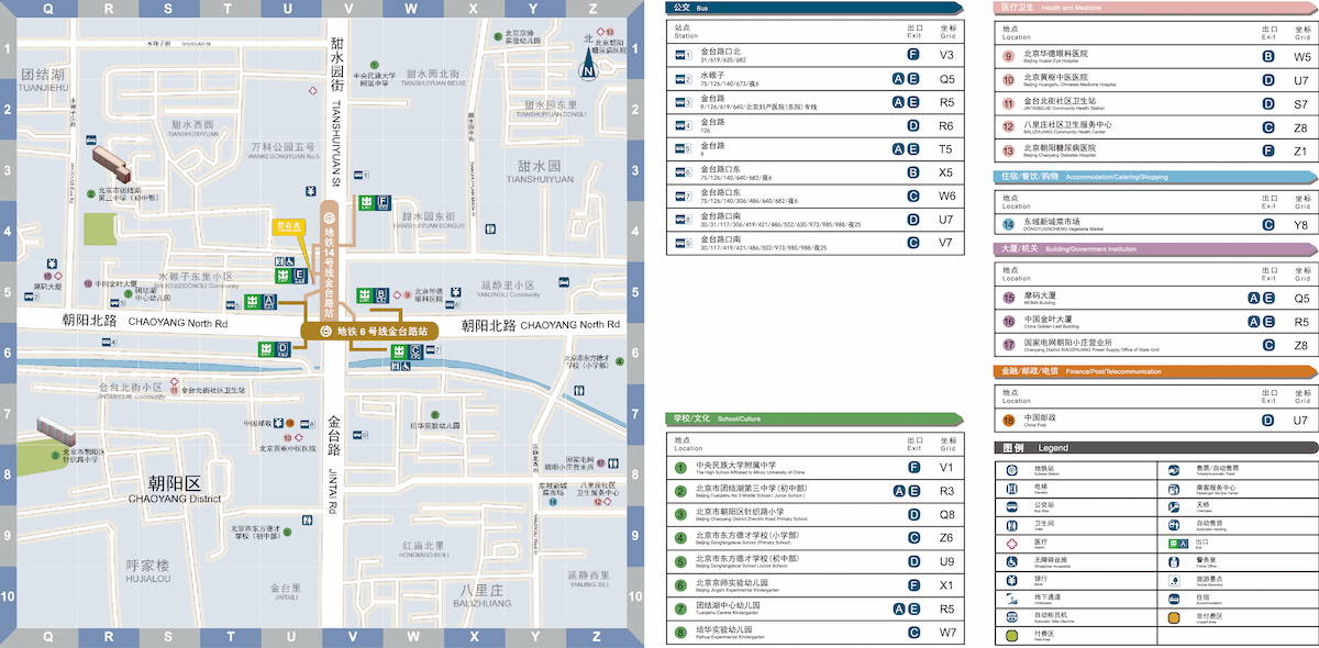 金台路站出入口设置