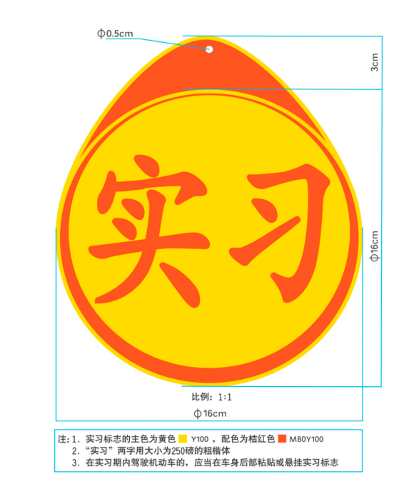汽车实习标志式样