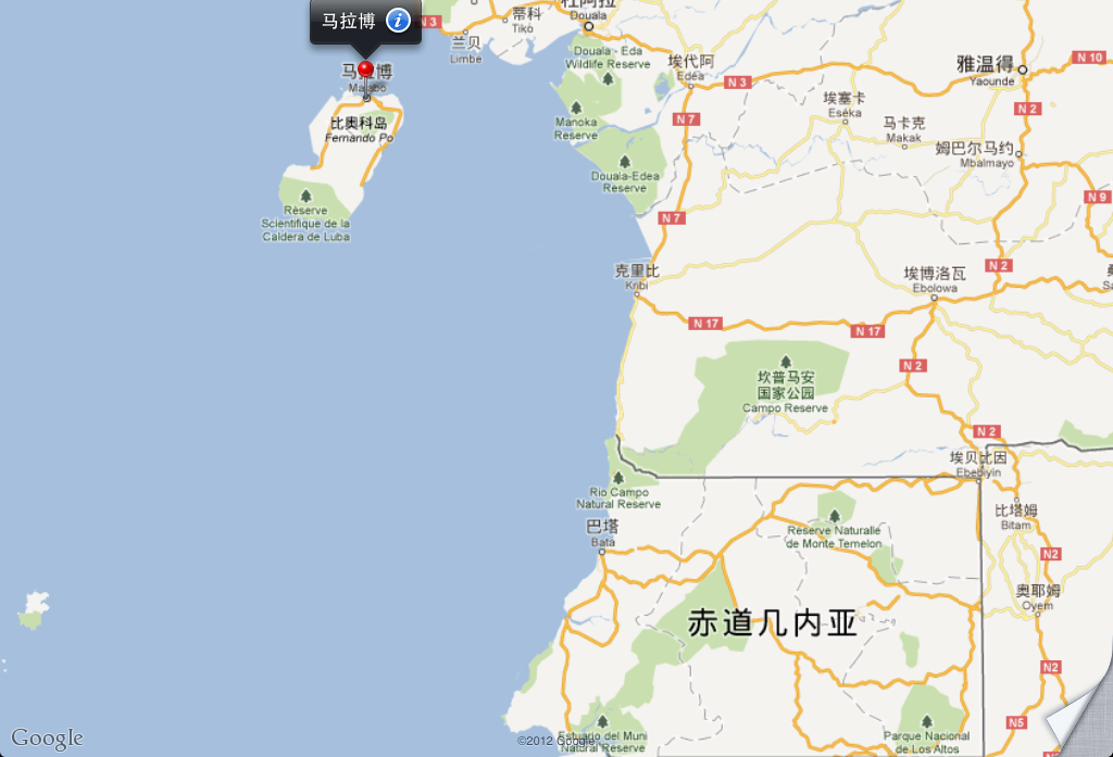 赤道几内亚地图