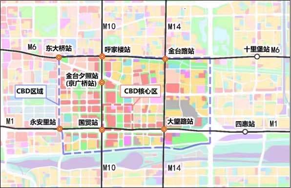 北京CBD地区区域分布图
