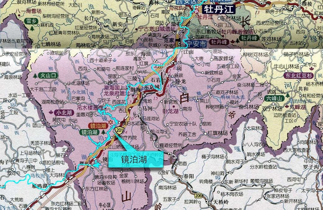 镜泊湖位置图