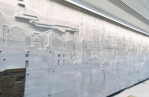 葛店南站站厅艺术墙“临空新港”