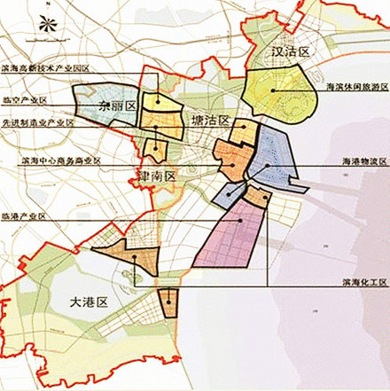 滨海新区功能区规划图