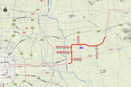 北京轨道交通22号线（平谷线）河北段工程线路走向示意图