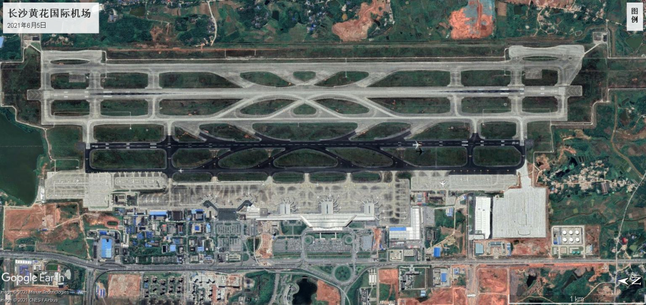 长沙黄花国际机场卫星遥感影像