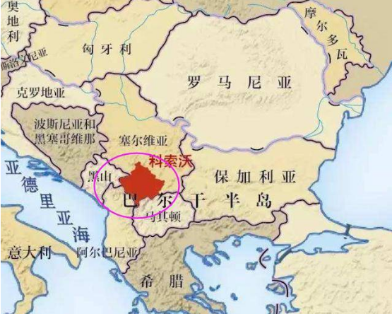 科索沃位置图