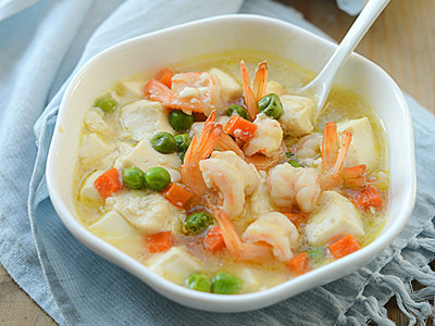 虾球烩豆腐