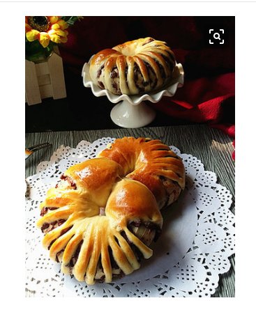 豆沙花面包
