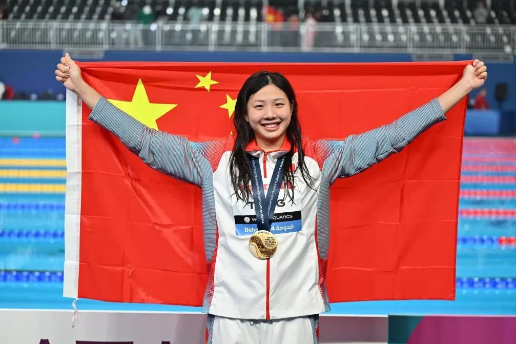 2024多哈游泳世锦赛女子100米蛙泳夺冠 