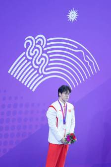 杭州第19届亚运会男子100米自由泳决赛，王浩宇获得亚军