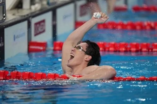 2024多哈游泳世锦赛泳男子4x100米自由泳接力比赛现场