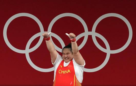 中国选手李雯雯比赛中