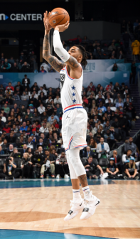 拉塞尔生涯首次参加NBA全明星赛（投篮）
