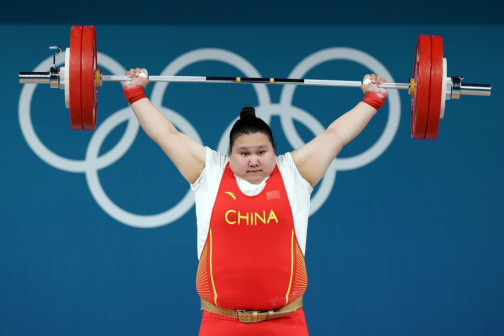 中国选手李雯雯比赛中
