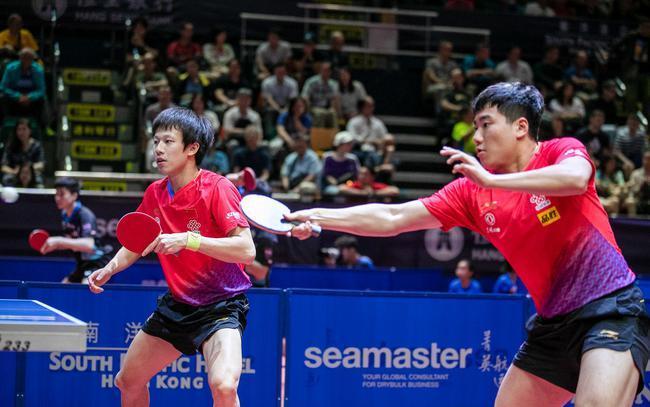 2019年6月7日国际乒联巡回赛中国香港公开赛 梁靖崑（右）