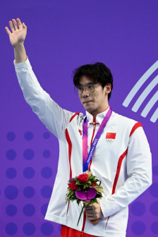 杭州第19届亚运会男子100米自由泳决赛，王浩宇获得亚军